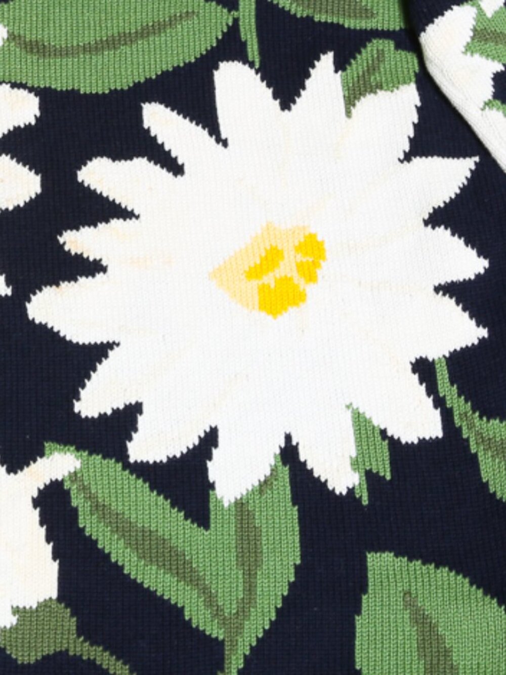 Vintage 1990s JONES NEW YORK 100% Cotton Graphic Daisy Sweater - Picture 4 of 13
